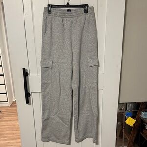GAP Light Gray Cargo Sweatpants Medium Tall Long M